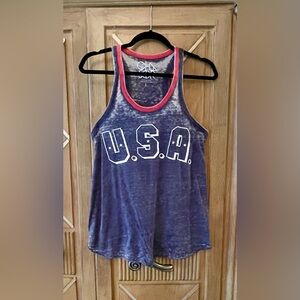 Chaser Blue and Red USA Racerback Tank Top